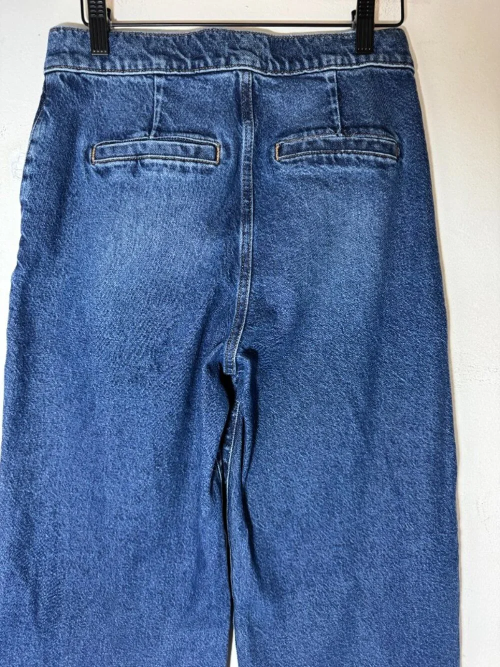 Express Wide Leg Jeans Womens 4R High Rise Stretch Medium Wash Denim - Picture 6 of 10